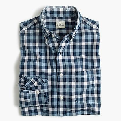 J.Crew Slim heather poplin shirt in blue check