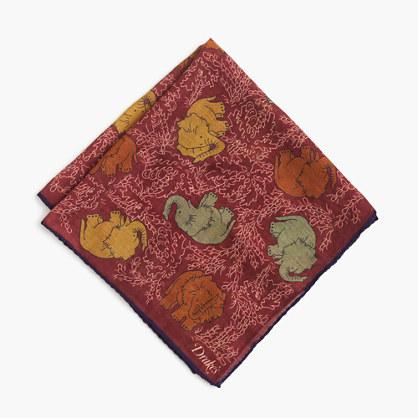 J.Crew Drake's® wool-silk pocket square in elephant print