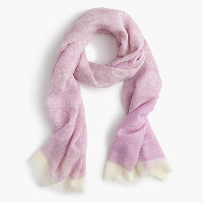 J.Crew Block printed wool-blend scarf