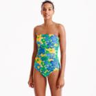 J.Crew Ruched bandeau one-piece in morning floral