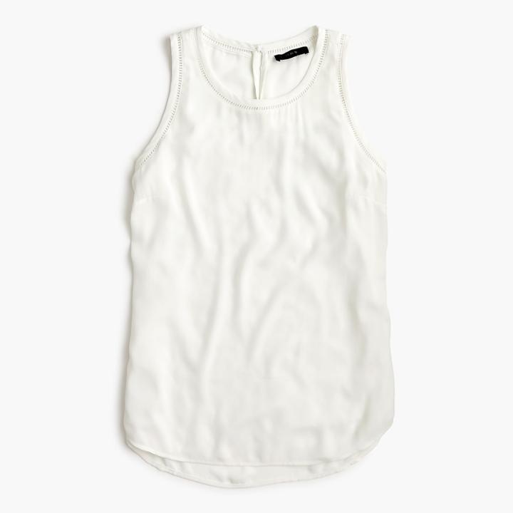J.Crew Drapey top with ladder trim
