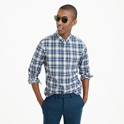 J.Crew Tall lightweight oxford in blue check