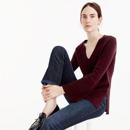J.Crew Peplum-sleeve V-neck sweater