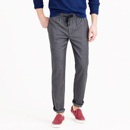 J.Crew Wallace & Barnes drawstring suit pant in grey Italian wool