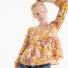 J.Crew Silk-cotton voile top in bright paisley