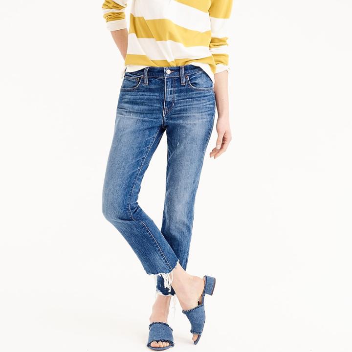 J.Crew Slim boyfriend jean with chewed hems
