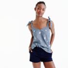 J.Crew Embellished tie-shoulder top