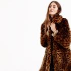 J.Crew Faux-fur leopard coat