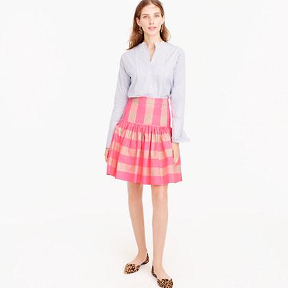J.Crew Petite taffeta skirt in neon buffalo check