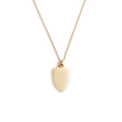 J.Crew 14k gold shield charm necklace with 18 1/2" chain
