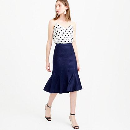 J.Crew Fluted skirt in stretch linen