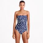 J.Crew Ruched bandeau one-piece swimsuit in falling foral print