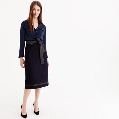 J.Crew Double-serge wool skirt