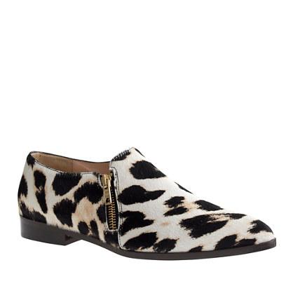 J.Crew Collection calf hair double-zip loafers