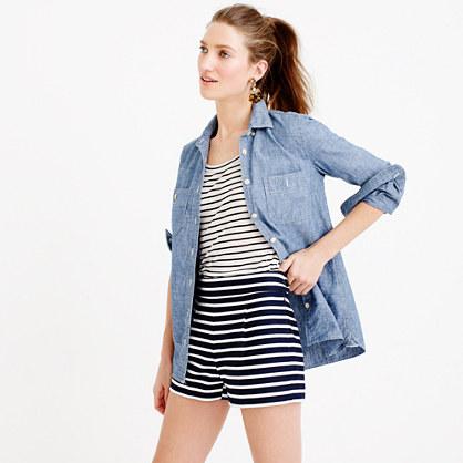 J.Crew Bonded twill short in horizontal stripe