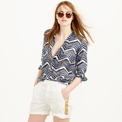 J.Crew Gold-foil tuxedo-striped short