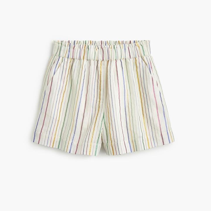 J.Crew Girls' pull-on short in metallic stripe