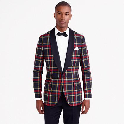 J.Crew Ludlow shawl-collar tuxedo jacket in plaid Italian wool