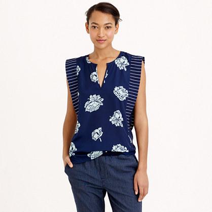 J.Crew Graphic peony top