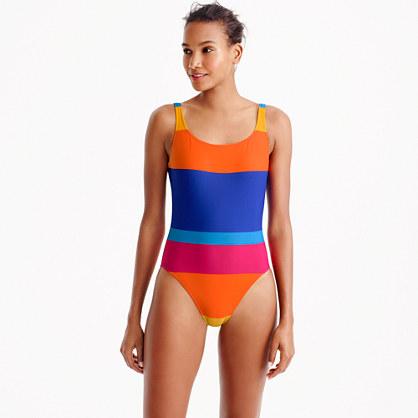 J.Crew Scoopback one-piece swimsuit in tropical stripe