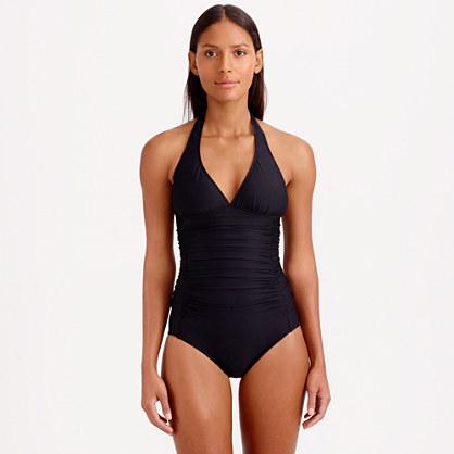 J.Crew Ruched halter one-piece swimsuit