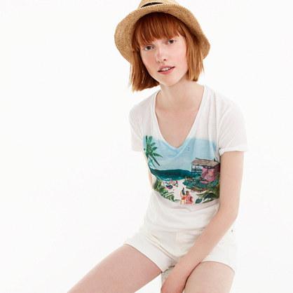 J.Crew Beach scene V-neck T-shirt