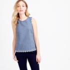 J.Crew Chambray scalloped top with grommets