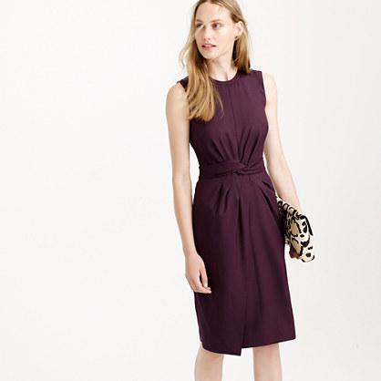 J.Crew Knotted sheath dress in Super 120s wool
