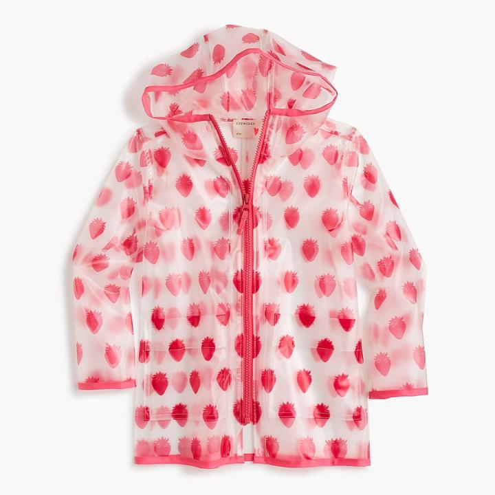 J.Crew Kids' rain jacket in strawberry print