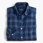 J.Crew Irish linen shirt in indigo plaid