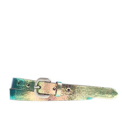 J.Crew Iridescent foil skinny belt
