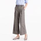 J.Crew Pleated cropped wide-leg pant in glen plaid