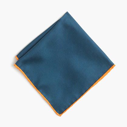 J.Crew Tipped Italian linen pocket square in blue