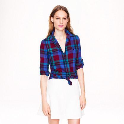 J.Crew Garnet flame plaid shirt