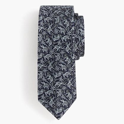 J.Crew English silk tie in elephant floral print