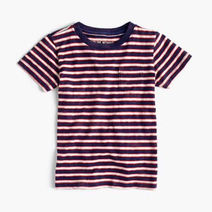 J.Crew Boys' pocket T-shirt in indigo stripe