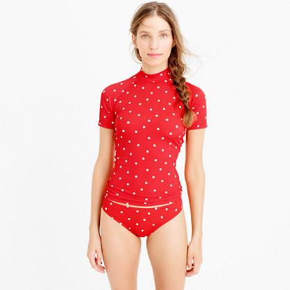 J.Crew Short-sleeve rash guard in polka dot