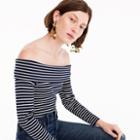 J.Crew Off-the-shoulder foldover top in stripe