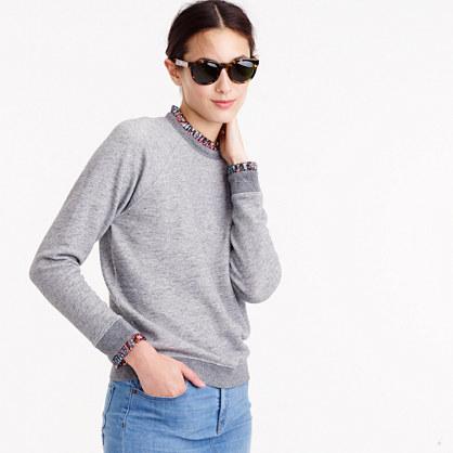 J.Crew Metallic ruffle-neck sweatshirt