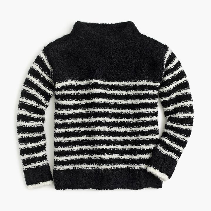 J.Crew Girls' striped mock-neck sweater