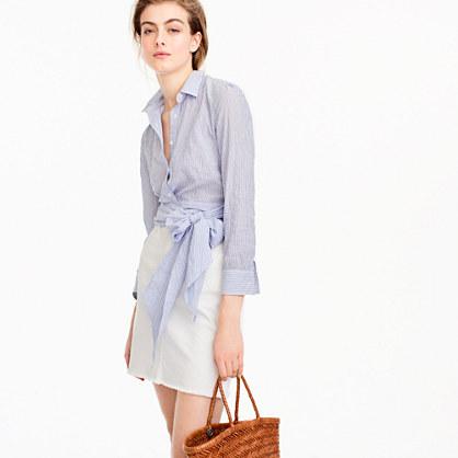 J.Crew Striped tie-waist top
