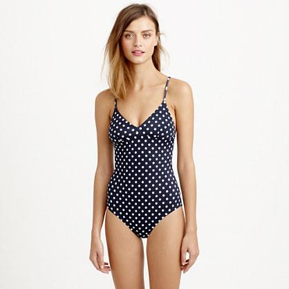 J.Crew Dotty V-neck one-piece swimsuit