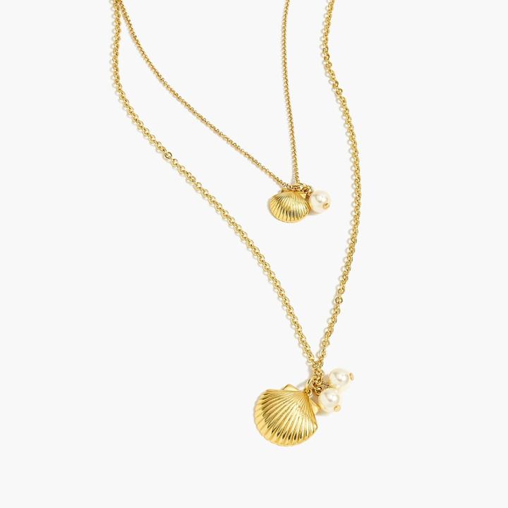 J.Crew Shell-and-pearl necklace
