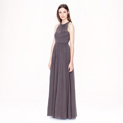 J.Crew Petite Megan long dress in silk chiffon