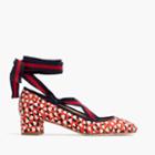 J.Crew Lace-up pumps in heart print