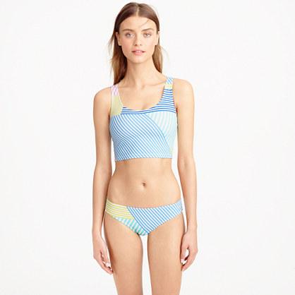 J.Crew Mixed-stripe cropped bikini top
