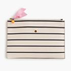 J.Crew Large striped pouch in coated canvas
