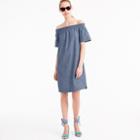 J.Crew Petite chambray off-the-shoulder dress