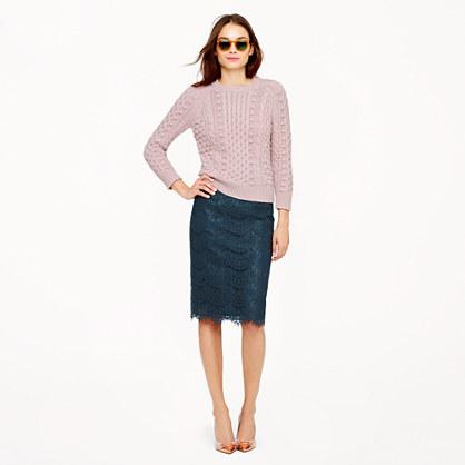 J.Crew Collection pencil skirt in scalloped lace