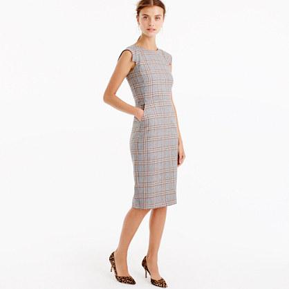 J.Crew Petite cap-sleeve dress in glen plaid